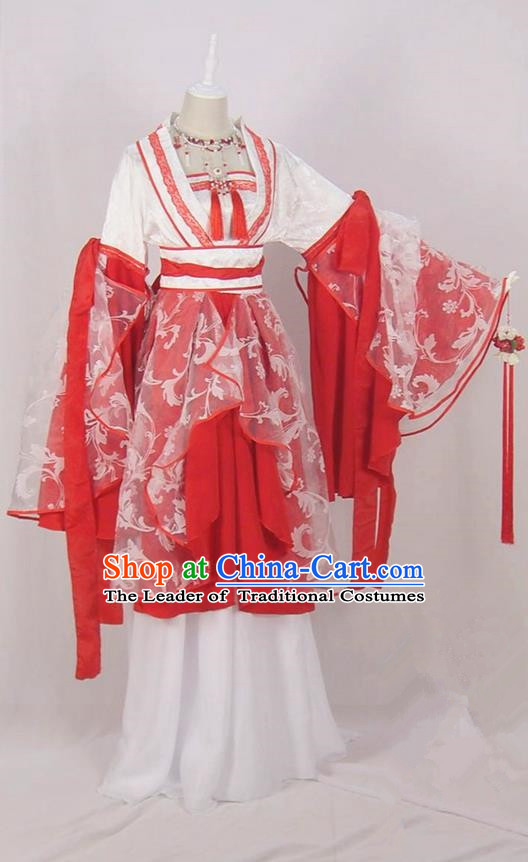 Traditional Chinese Ancient Princess Costumes, Chinese Tang Dynasty Imperial Princess Clothes Complete Set for Women