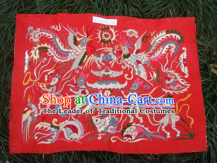 Traditional Chinese Miao Nationality Classic Hand Made Embroidery Flake-Phoenix