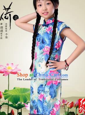 Qi Pao For Girls Cheongsam For Children Play Stage Costume Chinese Traditional style Princess Dress