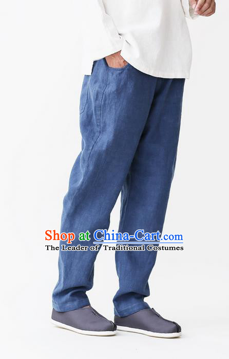 Traditional Chinese Linen Tang Suit Trousers, Chinese Ancient Costumes Linen Pants