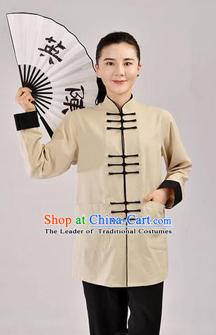 Top Linen Kung Fu Costume Martial Arts Kung Fu Training Uniform Tang Suit Gongfu Shaolin Wushu Clothing Tai Chi Taiji Teacher Suits Uniforms for Women