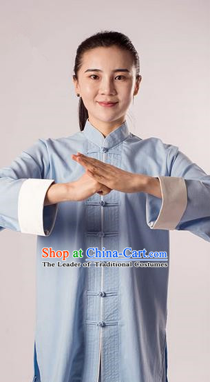 Top Cross Elastic Cotton Kung Fu Costume Martial Arts Kung Fu Training Uniform Tang Suit Gongfu Shaolin Wushu Clothing Tai Chi Taiji Teacher Suits Uniforms for Women