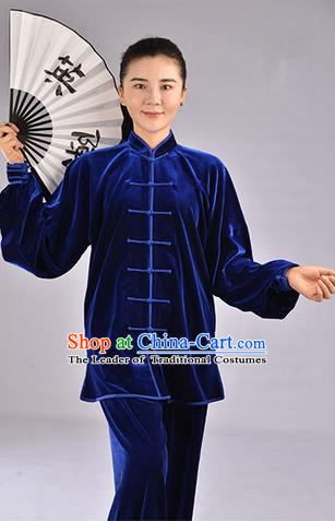 Top Upset South Korea Velvet Pleuche Kung Fu Costume Martial Arts Kung Fu Training Uniform Tang Suit Gongfu Shaolin Wushu Clothing Tai Chi Taiji Teacher Suits Uniforms for Women