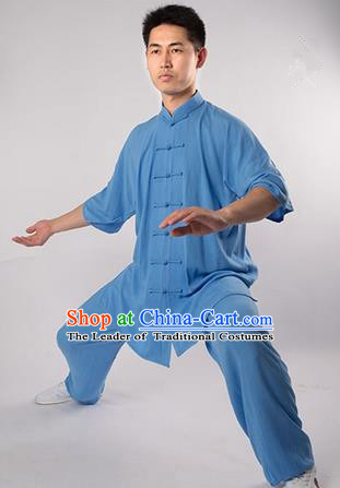 Top Noil Poplin Kung Fu Costume Martial Arts Kung Fu Training Uniform Gongfu Shaolin Wushu Clothing Tai Chi Taiji Teacher Suits Uniforms for Men