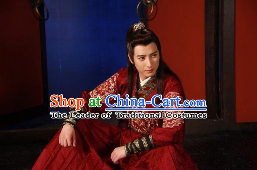 Traditional Chinese Costume Chinese Ancient Royal Nobility Men Dress, Ming Dynasty Prince Wedding Dragon Robe Costume for Men