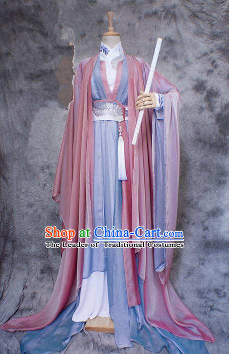 Chinese Ancient Cosplay Costumes, Chinese Traditional Embroidered Princess Clothes, Ancient Chinese Cosplay Fairy Costume Complete Set For Women