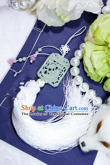 Chinese Ancient Cosplay Jewelry Accessories Waist Decorations, Chinese Traditional Royal Prince Jade Pendant, Ancient Chinese Cosplay Swordsman Knight Wearing Jade for Men