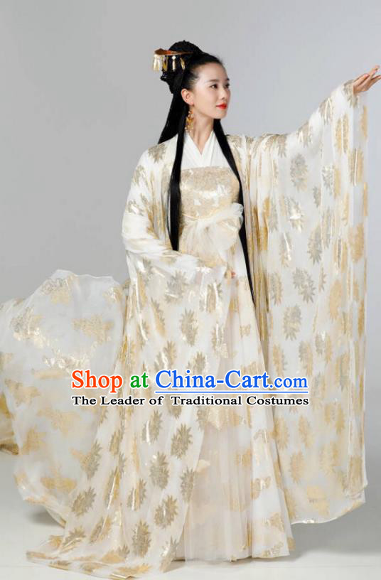 Traditional Chinese Northern and Southern Dynasties Imperial Concubine Costume, Asian China Ancient Palace Lady Embroidered Clothing