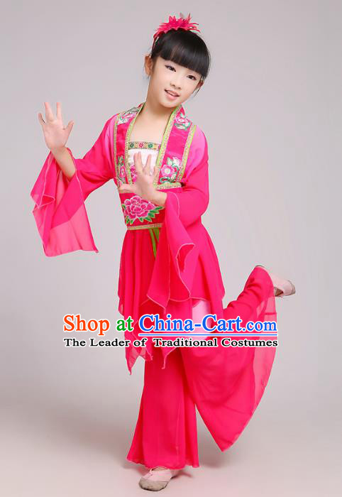 Traditional Chinese Yangge Fan Dancing Costume Modern Dance Dress Clothing and Headwear