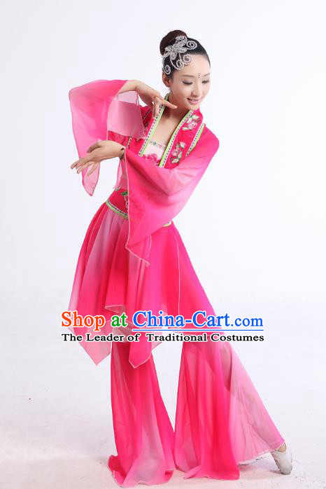 Traditional Chinese Yangge Fan Dancing Costume Modern Dance Dress Clothing and Headwear