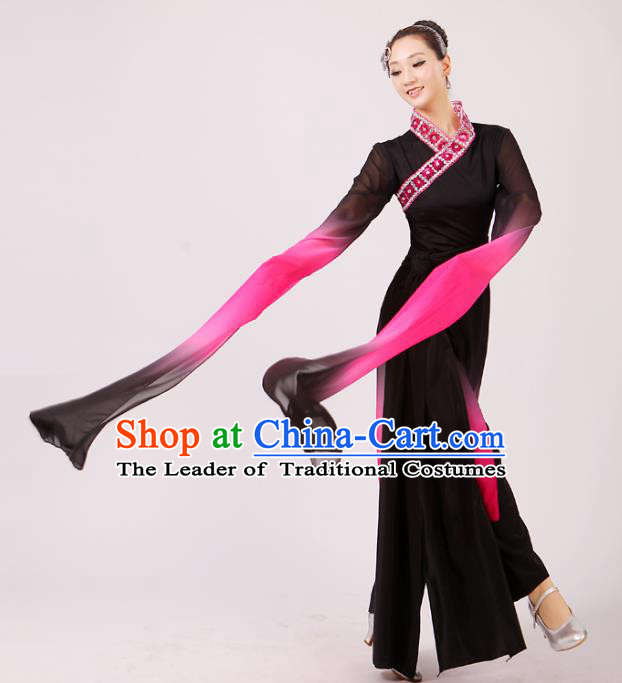 Traditional Chinese Yangge Fan Dancing Costume Modern Dance Dress Clothing and Headwear