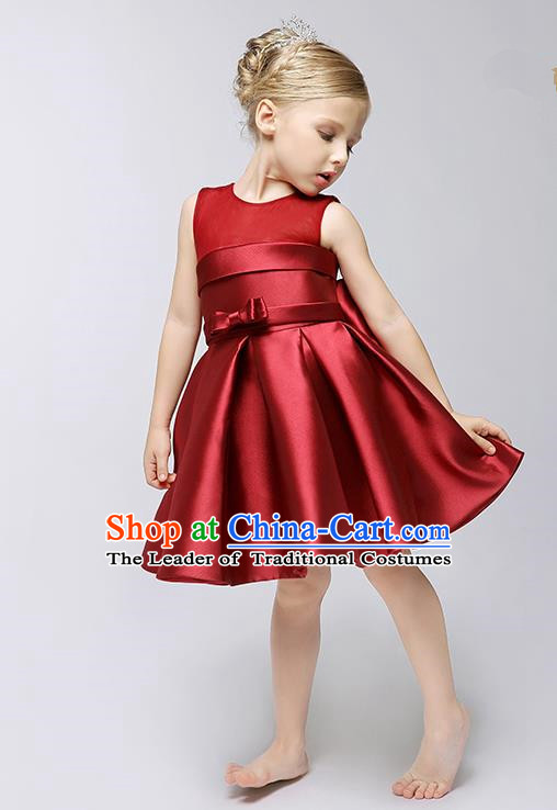 Girls red outlet satin dress