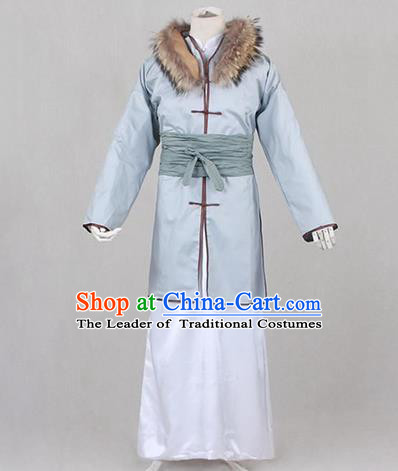Traditional Ancient Chinese Costume, Asian Chinese Han Dynasty Scholar Embroidered Clothing for Men