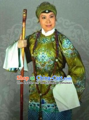 Traditional Chinese Peking Opera Old Women Costume Embroidered Robe, China Ancient Beijing Opera Pantaloon Green Clothing for Women