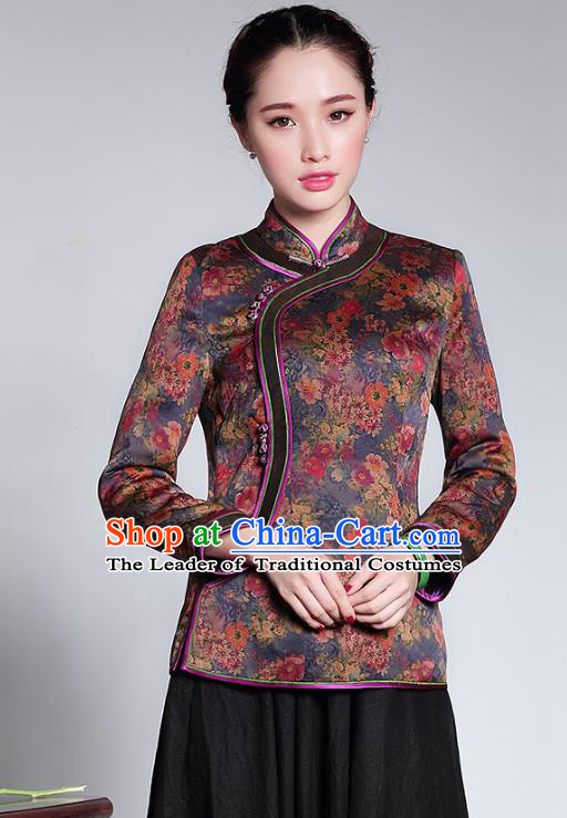 Traditional Chinese National Costume Qipao Upper Outer Garment, China Tang Suit Chirpaur Shirt Cheongsam Blouse for Women