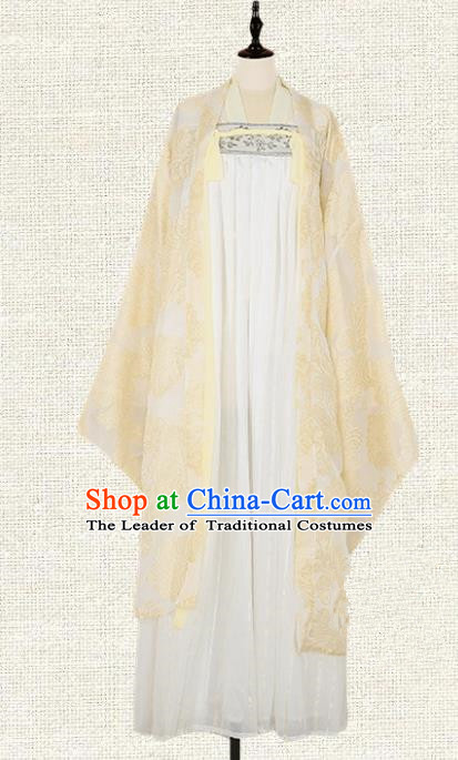 Asian China Tang Dynasty Princess Costume Complete Set, Traditional Ancient Chinese Elegant Hanfu Embroidered Clothing for Women