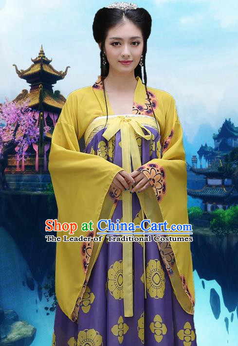 Traditional Ancient Chinese Imperial Consort Costume, Chinese Tang Dynasty Palace Lady Embroidered Dress Clothing for Women