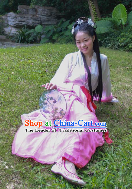 Traditional Ancient Chinese Imperial Princess Hanfu Costume, Asian China Tang Dynasty Palace Lady Printing Dress Clothing for Women
