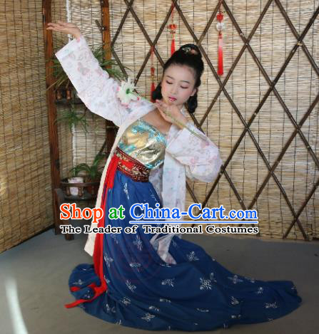 Traditional Chinese Ancient Young Lady Costume, Asian China Song Dynasty Imperial Concubine Hanfu BeiZi Clothing for Women