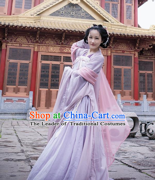 Traditional Ancient Chinese Palace Lady Hanfu Costume Blouse and Skirt, Asian China Ming Dynasty Princess Clothing for Women