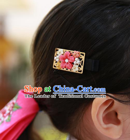 Traditional Korean National Hair Accessories Flowers Hair Stick, Asian Korean Fashion Hanbok Hair Claw for Girls