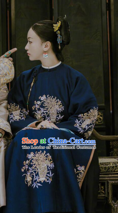 Traditional Ancient Chinese Imperial Consort Costume Chinese Qing Dynasty Manchu Lady Mandarin Clothing for Women