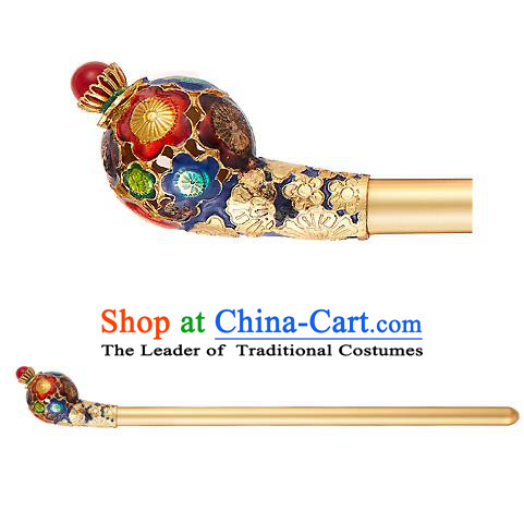 Traditional Korean National Hair Accessories Blueing Hairpins, Korean Palace Hanbok Fashion Headwear for Women