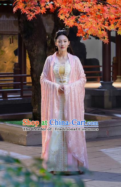 Traditional Chinese Northern and Southern Dynasties Princess Costume, Asian China Ancient Palace Lady Embroidered Dress Clothing for Women