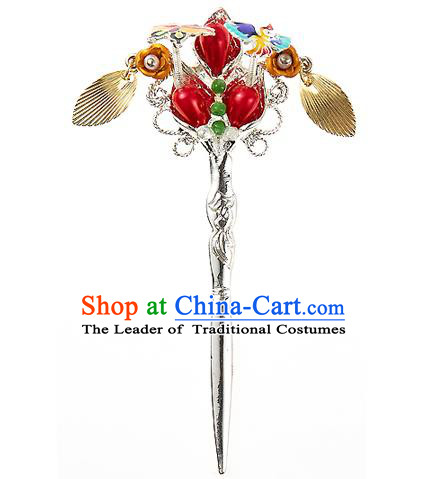 Korean National Wedding Hair Accessories Bride Hairpins, Korean Hanbok Fashion Palace Hair Clasp for Women