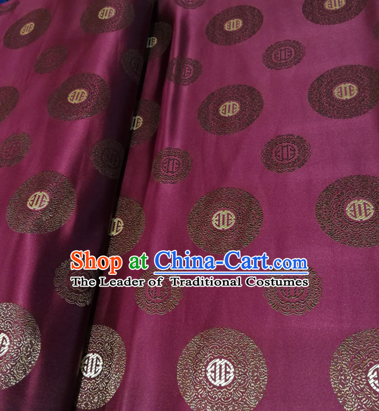 Purple Color Chinese Royal Palace Style Traditional Pattern Design Brocade Fabric Silk Fabric Chinese Fabric Asian Material