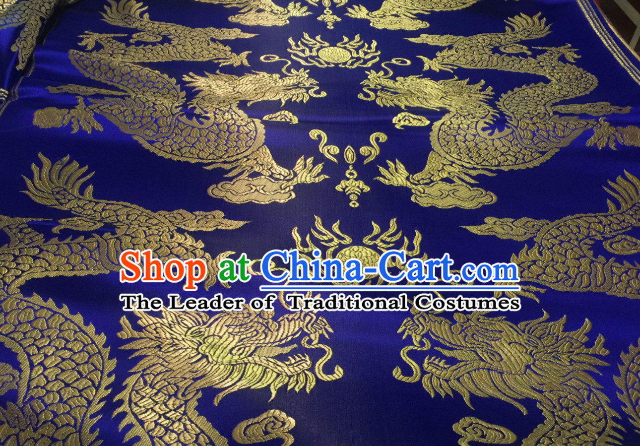 Asian Chinese Royal Palace Style Traditional Dragon Pattern Design Brocade Fabric Silk Fabric Chinese Fabric Asian Material