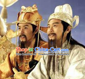 Chinese Ancient Opera Old Men God of Wealth Beard, Traditional Chinese Beijing Opera Taoist Priest Mustache for Men