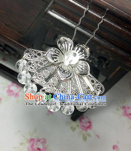 Traditional Chinese Ancient Classical Hair Accessories Hanfu Beads Tassel Hair Clip Bride Hairpins for Women