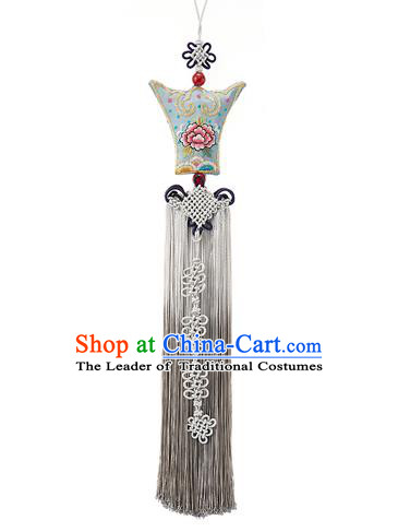 Traditional Korean Accessories Waist Pendant, Asian Korean Fashion Wedding Embroidery Flowers Tassel Waist Decorations for Women