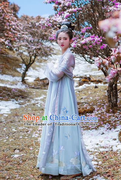 Asian China Tang Dynasty Imperial Concubine Costume Complete Set, Traditional Ancient Chinese Palace Lady Hanfu Clothing for Women