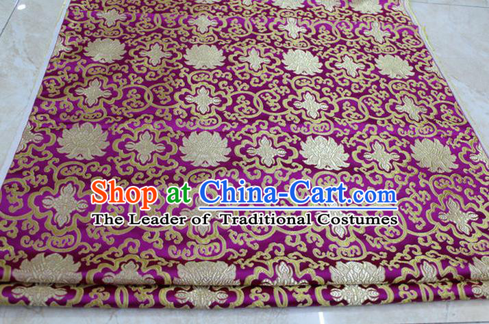 Chinese Traditional Royal Palace Rich Flowers Pattern Rosy Brocade Cheongsam Fabric, Chinese Ancient Costume Satin Hanfu Tang Suit Material