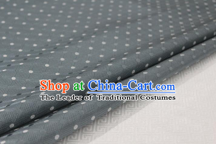 Chinese Traditional Ancient Costume Palace Pattern Mongolian Robe Cheongsam Grey Brocade Tang Suit Fabric Hanfu Material