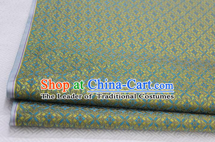 Chinese Traditional Ancient Costume Palace Pattern Cheongsam Yellow Brocade Tang Suit Fabric Hanfu Material