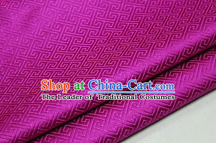 Chinese Traditional Ancient Costume Palace Back Pattern Rosy Brocade Cheongsam Satin Mongolian Robe Fabric Hanfu Material