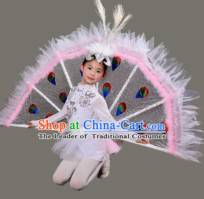 Traditional Chinese Yangge Fan Dancing Costume Modern Dance Dress Clothing and Headwear