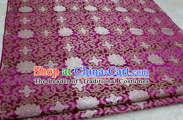 Chinese Traditional Ancient Costume Palace Pattern Mongolian Robe Rosy Brocade Tang Suit Satin Cheongsam Fabric Hanfu Material