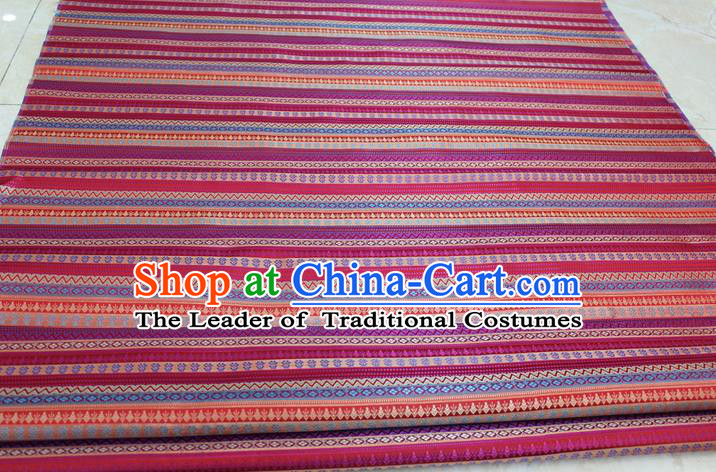 Chinese Traditional Ancient Costume Royal Palace Pattern Mongolian Robe Rosy Brocade Tibetan Robe Satin Fabric Hanfu Material