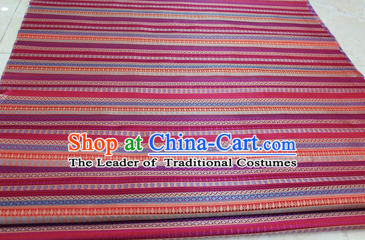 Chinese Traditional Ancient Costume Royal Palace Pattern Mongolian Robe Rosy Brocade Tibetan Robe Satin Fabric Hanfu Material