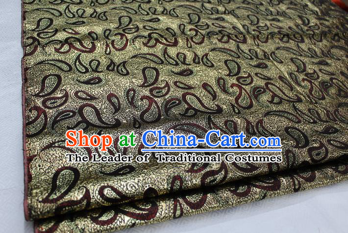 Chinese Traditional Ancient Costume Royal Palace Pattern Mongolian Robe Golden Brocade Tibetan Robe Satin Fabric Hanfu Material