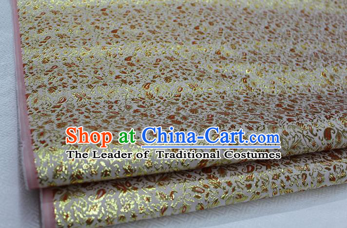 Chinese Traditional Clothing Palace Pattern Tang Suit Yellow Brocade Ancient Costume Cheongsam Satin Fabric Hanfu Material