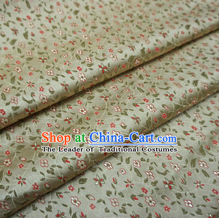Chinese Traditional Clothing Royal Court Wintersweet Pattern Tang Suit Yellow Brocade Ancient Costume Cheongsam Satin Fabric Hanfu Material