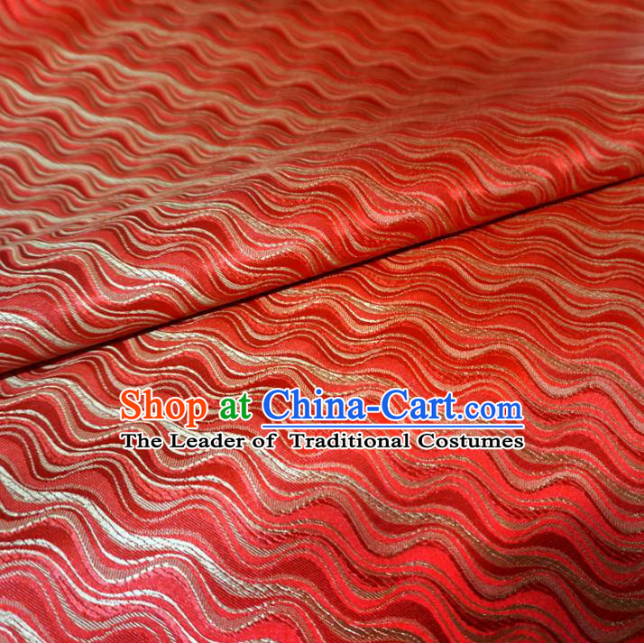 Chinese Traditional Royal Court Pattern Red Brocade Xiuhe Suit Fabric Ancient Costume Tang Suit Cheongsam Hanfu Material