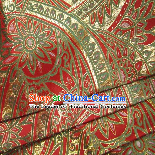 Chinese Traditional Royal Palace Pattern Design Red Brocade Xiuhe Suit Fabric Ancient Costume Tang Suit Cheongsam Hanfu Material