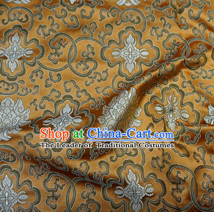 Chinese Traditional Royal Palace Pattern Design Bronze Brocade Mongolian Robe Fabric Ancient Costume Tang Suit Cheongsam Hanfu Material