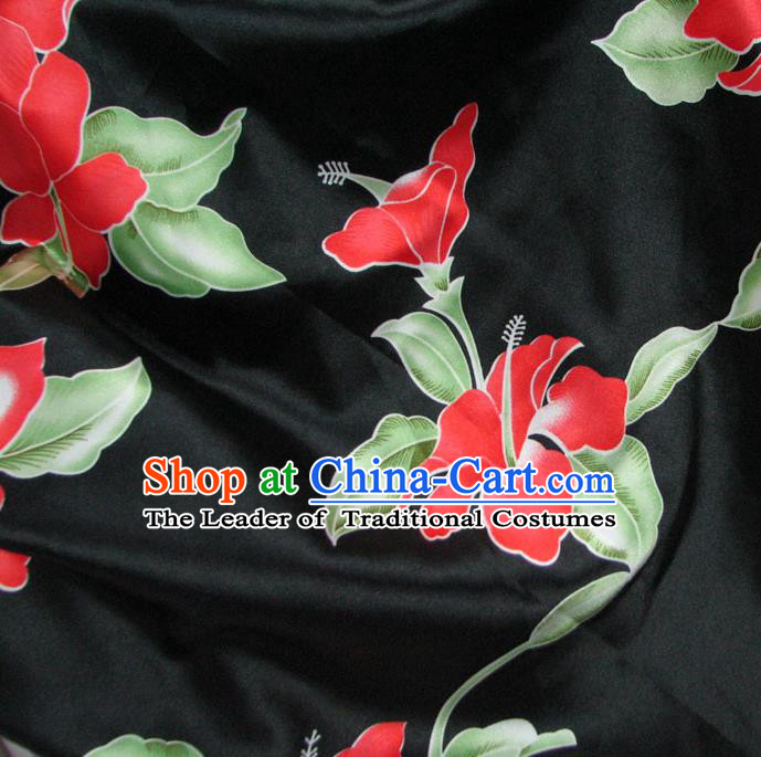 Chinese Traditional Palace Pattern Design Hanfu Black Brocade Fabric Ancient Costume Tang Suit Cheongsam Material